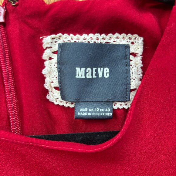 Anthropology Maeve Elegant Red Jumpsuit - Picture 4 of 7